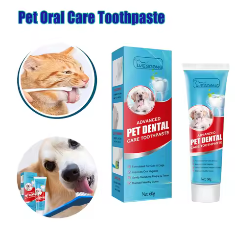 Edible Dog Cat Dental Toothpaste Tartar Plaque Remover Fresh Breath Oral Care Water Additive Teeth C