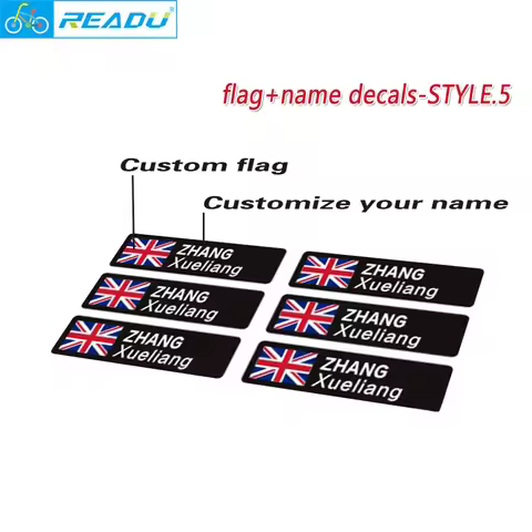 Bicycle road bike frame national flag name stickers custom bicycle stickers custom rider id decals s