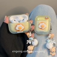 Fried Egg AirPods Case, Cute AirPods Pro Case, Yellow AirPods Pro 2 Case, Transparent AirPods Pro 4 