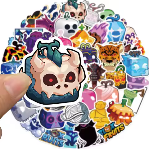 50PCS Blox Fruits Stickers Pack for DIY Phone Laptop Luggage Skateboard Funny Fancy Sticker Set for 