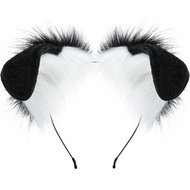 BNLIDES Aksesori Kepala Telinga Anjing Dalmatian Buatan Tangan, Headband Telinga Anjing untuk Dewasa