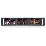 FEELWORLD T51-H Triple 5 Inch 2RU Broadcast Rack Mount Monitor LCD 800x400 HDMI AV Input and Output