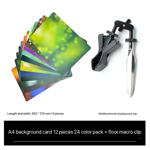 A4/A5 Size Background Painting Card 12pcs Double-side 24-Color Macro Photography Background Card w/ 