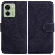 Ready to ship Tiger Embossing Pattern Leather Phone Case For Motorola Edge 40/Motorola Edge 40 Pro/M