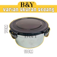 tupperware stainless foodgrade makanan penutup klip anti tumpah Food Storage Box bulat toples makana
