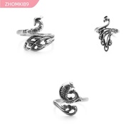 ZHOMKI89 1 PC Knitting Loop Crochet Ring Adjustable Finger Wear Stainless Steel Peacock Fish Phoenix