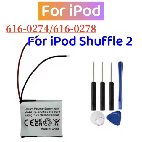 616-0274 616-0278 Battery For iPod Shuffle 2 Generation Shuffle 2nd G2 1GB, G3 MP3 AHB332222W 9A2430