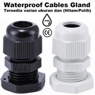 Cable Gland Waterproof Black/ White PG7 P9 PG11 PG13.5 PG16 - PG7 Black by Blezzystore