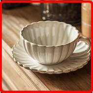 Exquisite cup and plate set petal shaped coffee cup wholesale ceramic cup mug afternoon tea cup plat