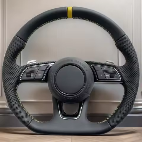 Large Round Cover For Audi A4L A5 A3 A1 Q5 Q7 A6L C7 A7 Q3 Flat-bottom Sports Steering Wheel