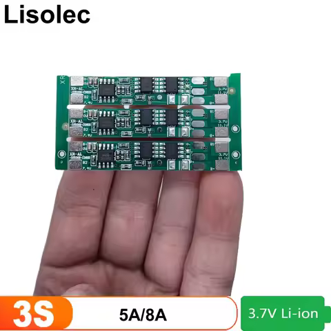 BMS 3S 12V 5A 8A 18650 21700 11.1V Lipo Lithium Battery Pack Charge/Discharge/ Short Circuit/Overcha