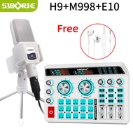 Siborie soundcard H9+M998 Mic +E10 headset paket lengkap Mixer Bluetooth sound card for Streaming La