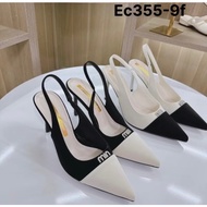 Women's slingback shoes, pointed toe shoes with luxurious 9cm buckle