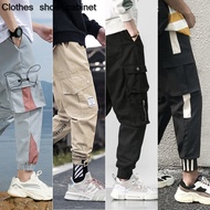 【Hot】Overalls trend thin teenage Harlem sports Capris ins Leggings versatile men's casual pants