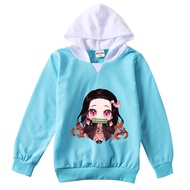 [In Stock] Demon Slayer Hoodies Anime Children Hoodies Boys Girls Cotton Blend Cartoon Long Sleeves Kids Clothing Girl's Autumn Fashion