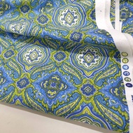 Premium Cotton Fabric Combination Green & Blue Moroccan Design/Kain Designer Cotton |Sewtizen Fabric