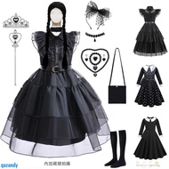 [Halloween Costume] Wednesday Dress Adults Can Wear Addams Adam Family Clothes Halloween Costume Cos