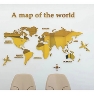 3D Acrylic World Map Mirror Wall Sticker Home Decoration DIY Crystal Sticker Office Study Sofa TV Ba