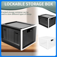Lockable Storage Box 3.6 Gallon Large Capacity Lockable Storage Container Portable Locking Box with 