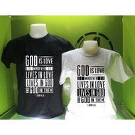 Christian Shirts 1 John 4:16 High quality print No fading or peel-offs