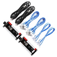 Guwarry 2-Player Zero Delay USB Encoder PC ke HAPP Joysticks/HAPP Arcade Buttons untuk PC, MAME, Ras