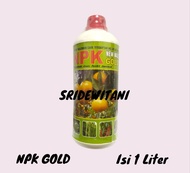 Pupuk NPK GOLD Cair 1 Liter NPK BUAH GOLD plus Perekat Anti Jamur NUCINDO
