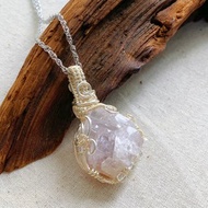 【高階原石】天然紫方解石項鍊 / 水晶晶簇吊飾
