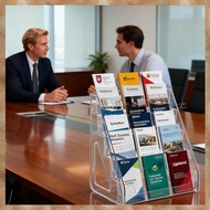 [K U Y G] Clear Acrylic 5-Tier Table Brochure Stand, Leaflet& Flyer Holder for 1/3 A4 Size Literatur