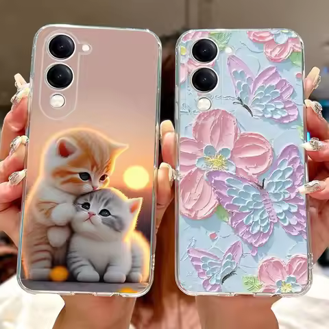 New Design Phone Case For Vivo Y04 Y19e Y29S Clear TPU Slim Back Cover For Vivo Y04 Y19e Y29S 5G Sof