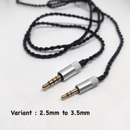 [ ]BEST Custom HiFi Headphone Cable Aux Replacement 2.5mm 3.5mm With Mic - 2.5mm to 3.5mm, Black Non