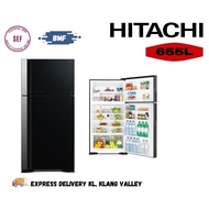 [DELIVERY KL, KLANG VALLEY ONLY] HITACHI INVERTER 2 DOOR FRIDGE 655L R-VG750PM-1 GBK