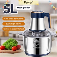 PDONY Electric Meat Grinders, 5L Stainless Steel Food Crusher, Multifunctional High Capacity Household Kitchen Appliances
