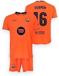 FCB FC Barcelona Fermin 2025-26 Children's T-Shirt and Trousers Set, Official Replica for Children, 