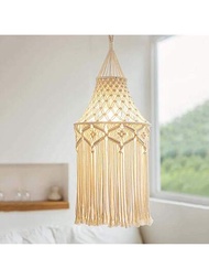 1入新北歐/波西米亞風格手工裝飾掛毯燈罩,適用於家居吊燈裝飾（不含燈泡和燈源）