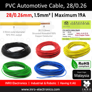 [1 meter] Fajar Cables Wayar 28/0.26 28/0.26MM (1.50mm²), 16 AWG, Car/Lorry Automotive Cable Auto Wi