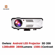 OWLENZ SD300 Android 1080P HD Projector 5.8 inch2800 Lumens 1280x800 Pixels Multimedia LED Projector
