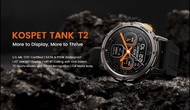 KOSPET 坦克 2023年 新款 TANK  T2 藍芽通話 1.43 AMOLED 智能手錶 IP69K &amp; 5 ATM 防水 耐用戶外 藍牙 男士 🩸血壓測量 超高清 智能手環 運動加固 Smart watch