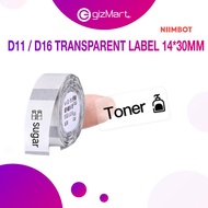 Niimbot D11 / D16 Transparent Label Thermal Label Paper Waterproof Sticker 14*30mm Diameter - 210 pc