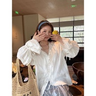 Im To Gypsy Girl Cotton Lace Stitching Agaric Jacquard Shirt Female Spring Lace-Up Trumpet Sleeve To