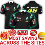 Petronas Sprinta Yamaha Factory Racing 46 Team Mens Short Sleeve Casual Graphic Polo Half Zip Collar