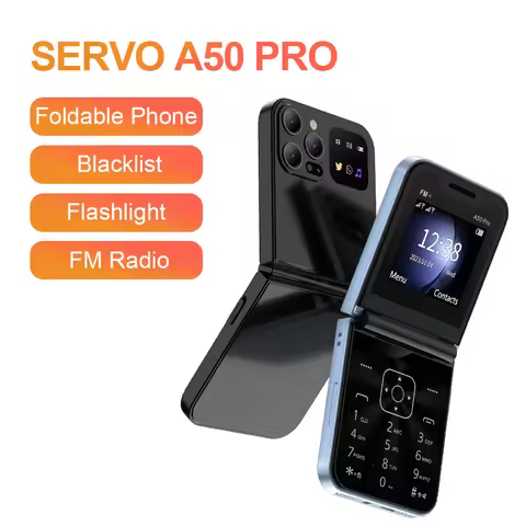 SERVO A50 Pro Dual SIM Flip Mobile Phone GSM Net Blacklist Auto Call Record FM Radio Flashlight Spee