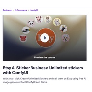 ETSY Video Course - Etsy AI Sticker Business: Unlimited stickers with ComfyUI | Learn ETSY course