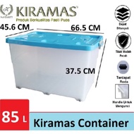 KIRAMAS Container Box With Wheels | Transparent Body | 85 Liter Storage Box