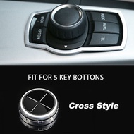 Silver Car Multimedia Button Knob Frame Cover Trim For BMW IDrive NBT Controller 1 2 3 4 5 7 Series