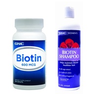 GNC Biotin 600mg 120 + Women's Biotin Shampoo 12 fl. oz (354ml)NC Biotin 600mg 120 + Women's Biotin 