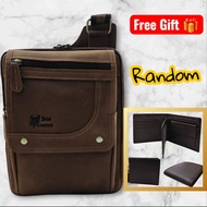 Jean Cavanna 6030 Original Cow Leather Messenger Bag Sling Bag Crossbody Bag Kulit Asli Lembu Beg Si