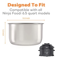 Ninja Foodi OP300 OP350 OL550 Compatible 6.5 Quart Stainless Steel Inner Pot