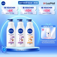 Bộ 3 Sản phẩm Gồm 2 Sữa Dưỡng Thể NIVEA Sáng Da Ban Đêm (350ml) và NIVEA Phục Hồi Chống Nắng Ban Ngà
