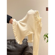 Bow Knot Fungus Edge Thick Knit Sweater