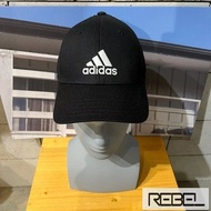 REBEL 👽 ADIDAS BBALL CAP COT 棒球帽 黑 FK0891